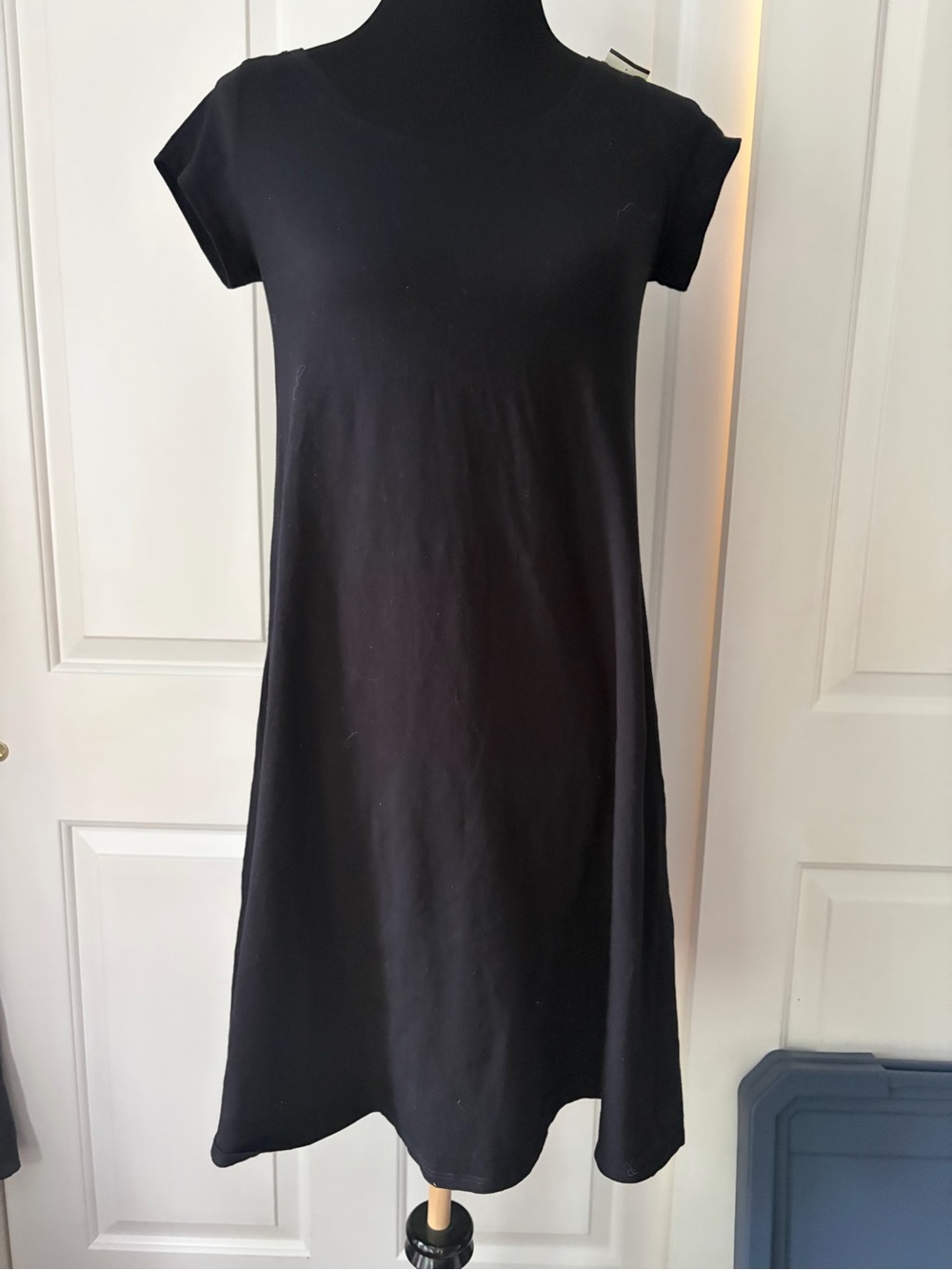 Eileen Fisher Black Cap-Sleeve Dress